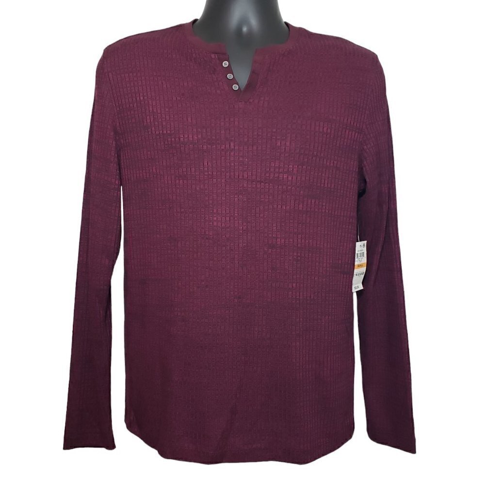 Alfani Men's Red Long Sleeve Knit Shirt Sz Small
